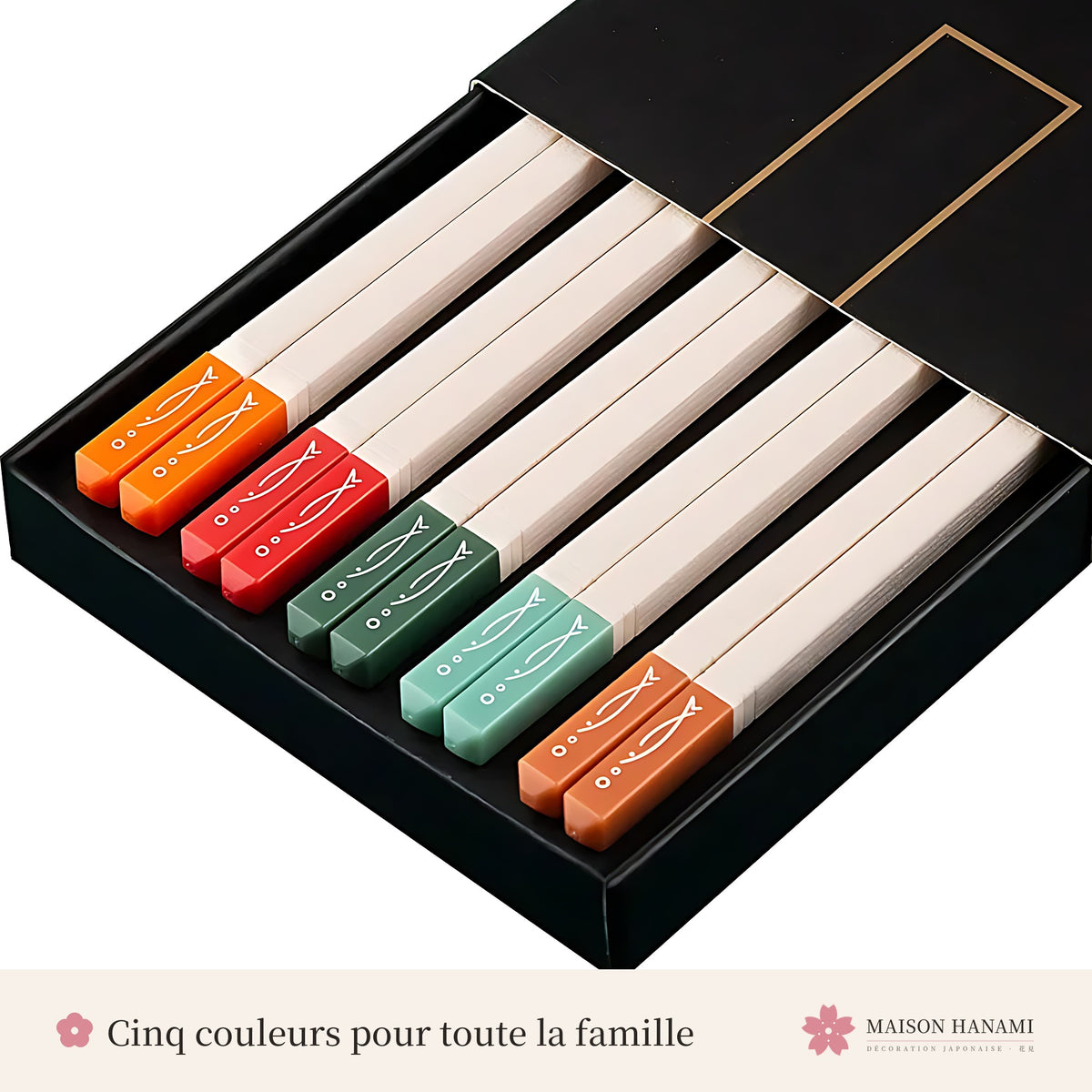 Baguettes japonaises blanches et colorées