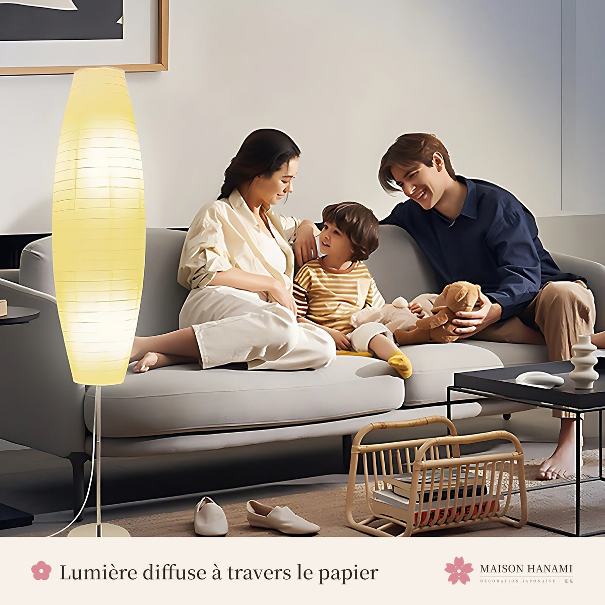 Lampadaires japonais en papier de riz