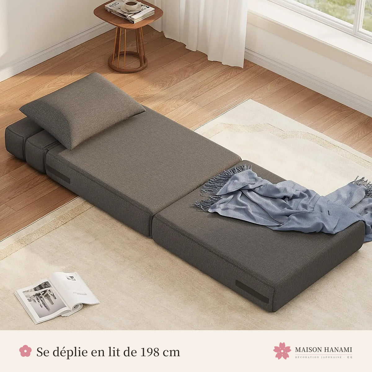 Fauteuil futon convertible en lit 1 place
