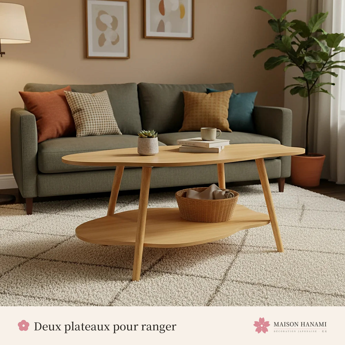 Table basse nuage en bois