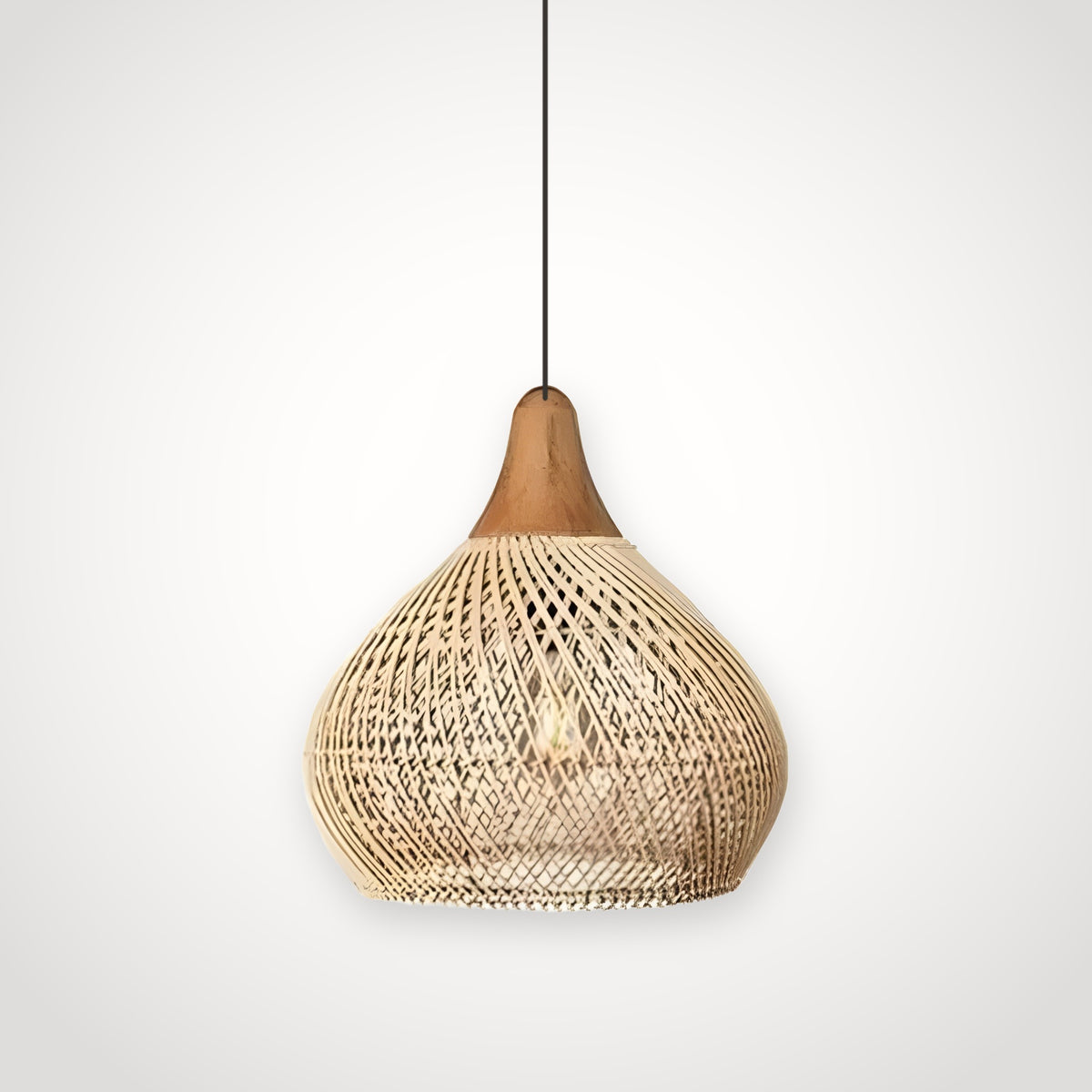 Suspension japonaise en rotin naturel – lampe boule