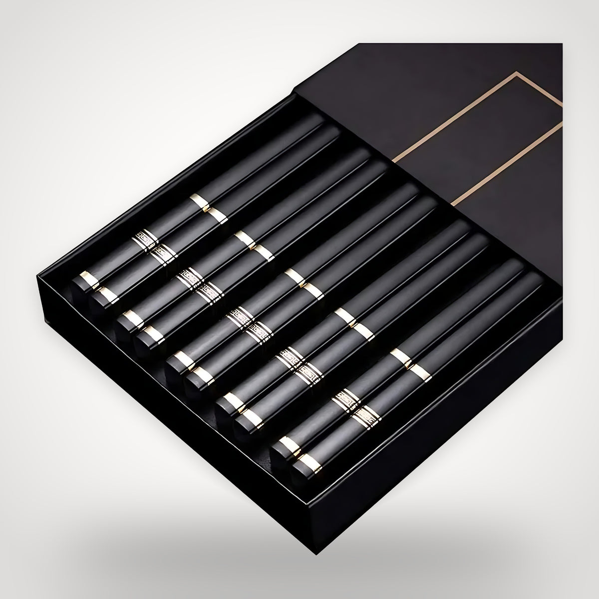 Baguettes japonaises noir et argent – coffret