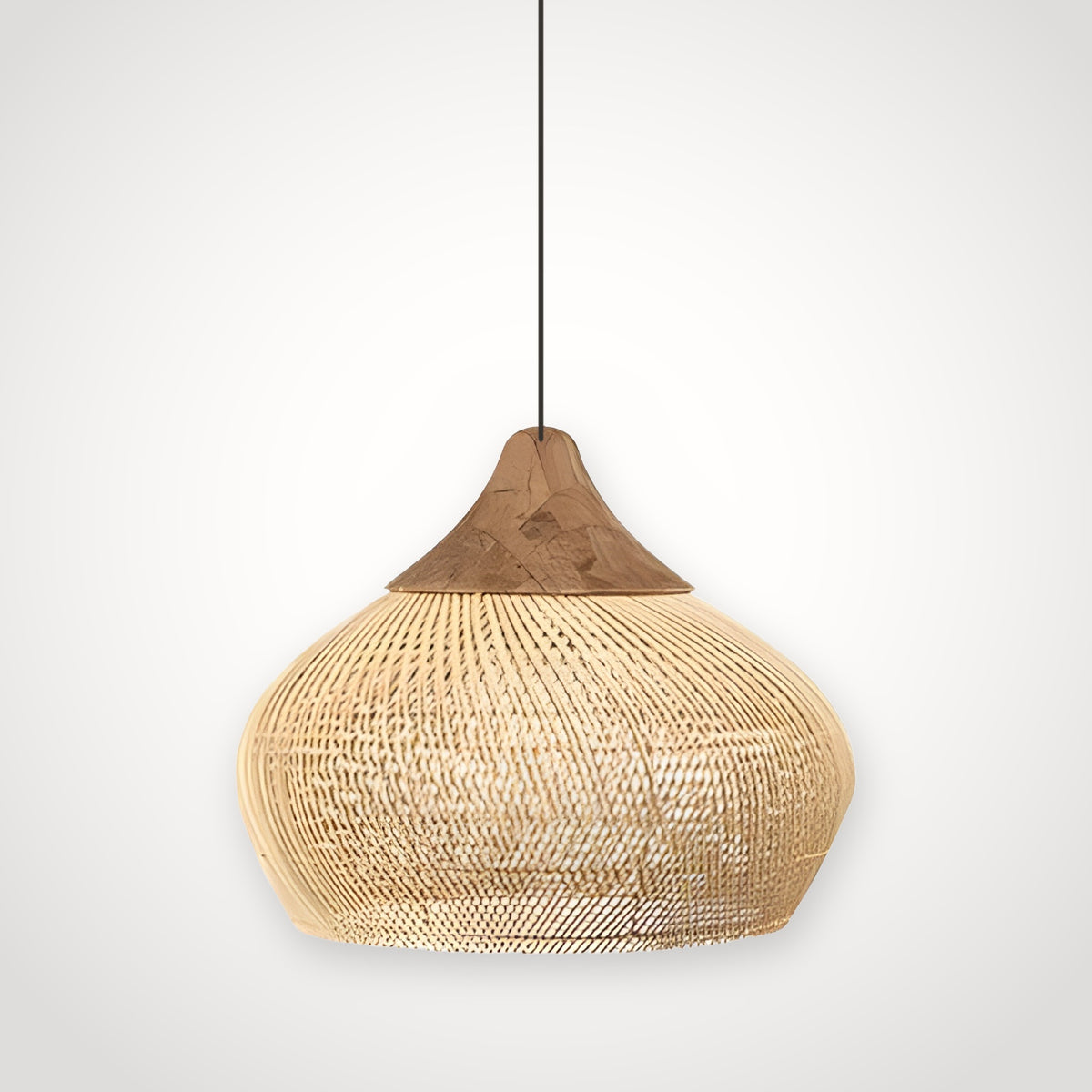 Grande suspension japonaise en rotin – lustre rotin