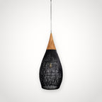 Suspension japonaise rotin noir – forme goutte