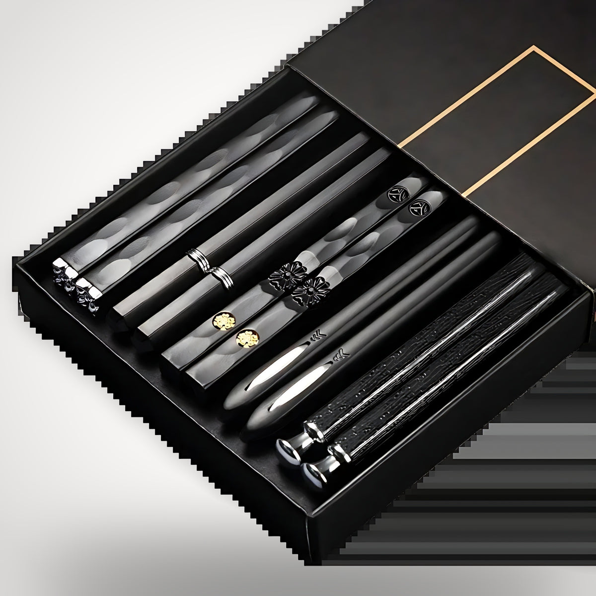 Baguettes japonaises noires – coffret cadeau