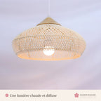 Suspension japonaise rotin naturel plate – japandi – photo 3