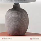 Lampe de chevet japonaise céramique effet bois – photo 2