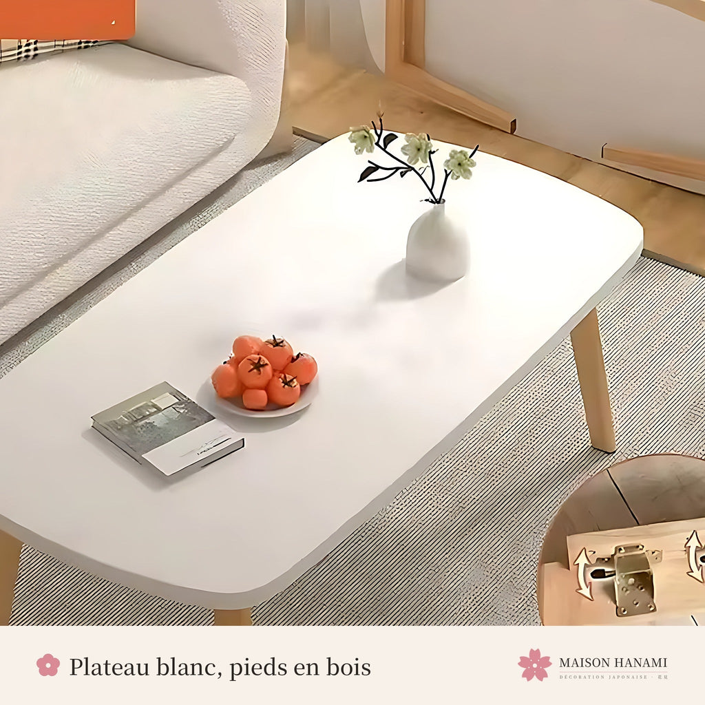 Table basse japonaise pliable blanche – photo 2