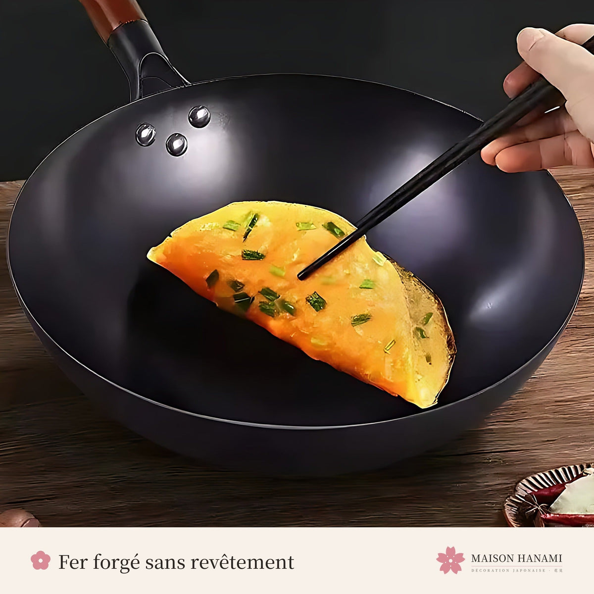 Wok japonais traditionnel en fer forgé – photo 3