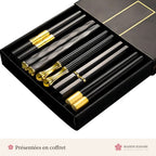 Baguettes japonaises noir et or – coffret cadeau – photo 2
