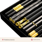 Baguettes japonaises noir et or – coffret cadeau – photo 3
