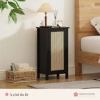Table de chevet noire en cannage – photo 3
