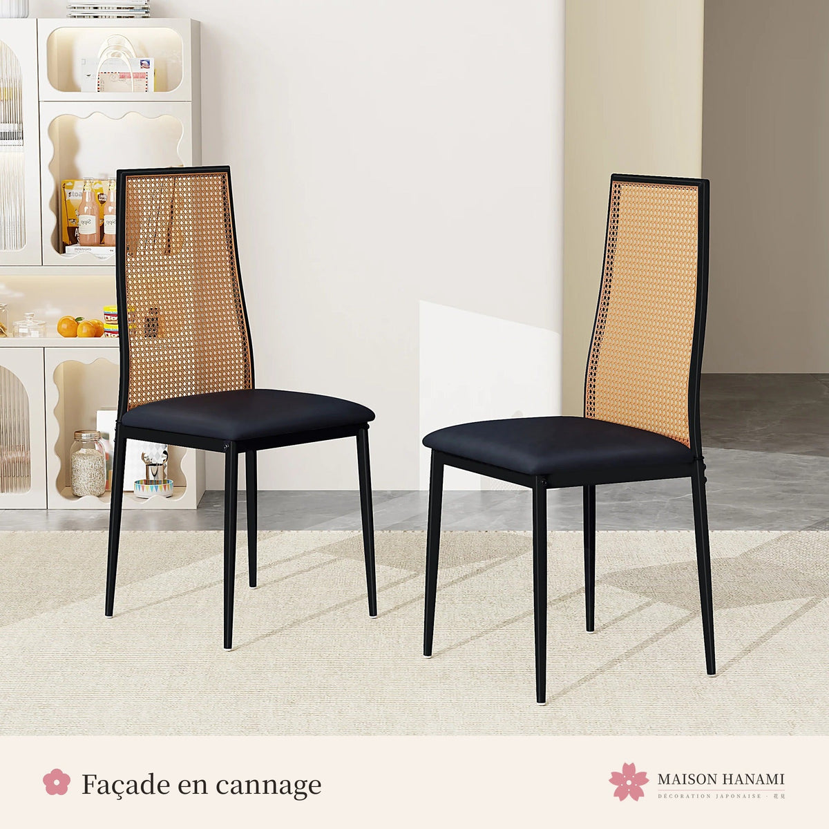 Lot de 2 chaises à dossier cannage
