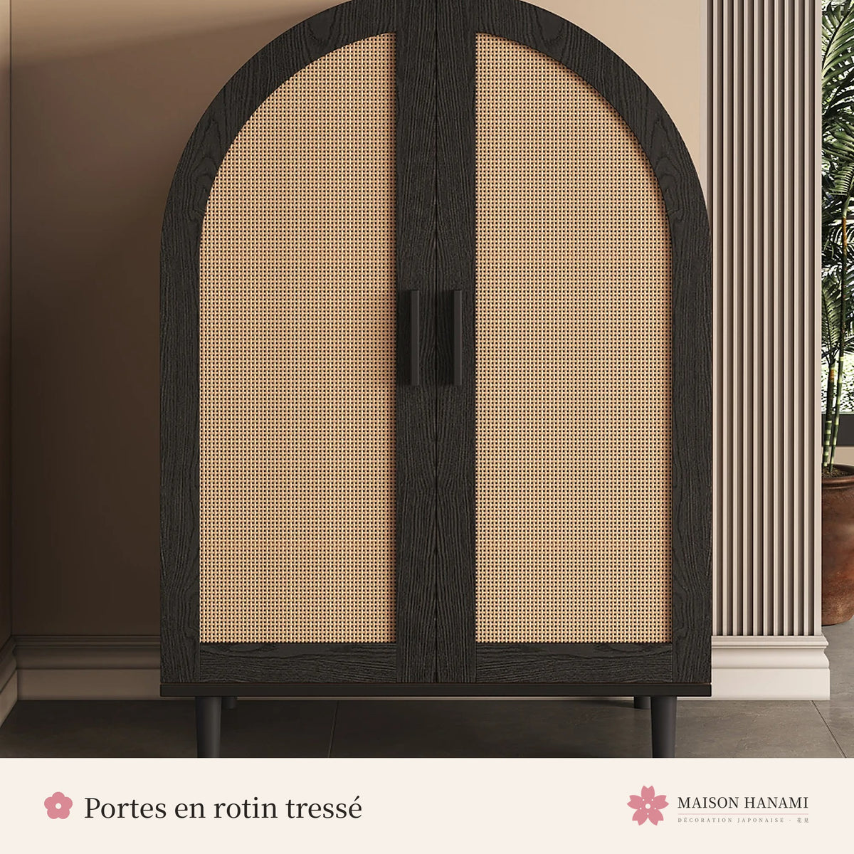 Armoire à chaussures en rotin