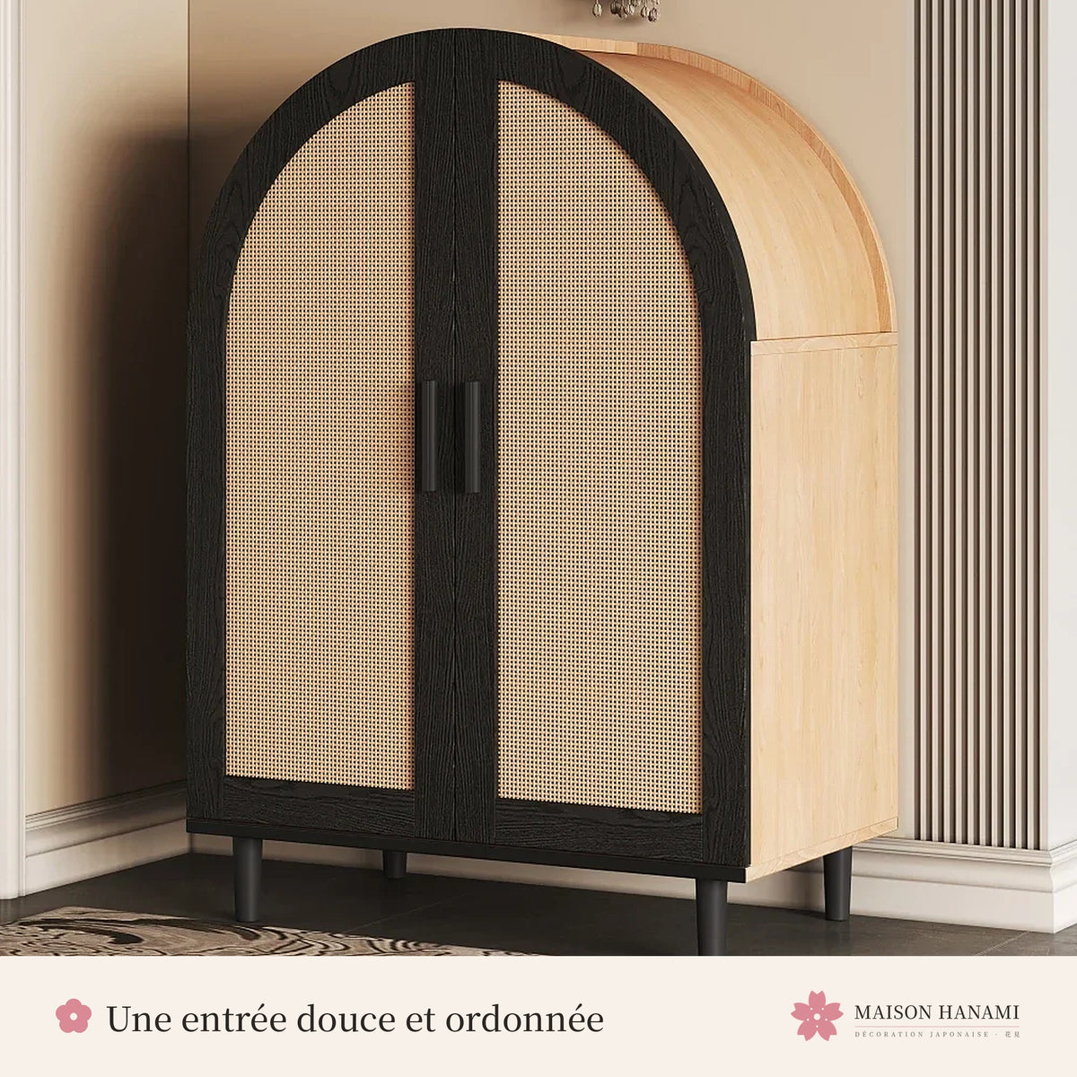 Armoire à chaussures en rotin
