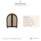 Armoire à chaussures en rotin, portes en arche noires