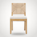 Lot de 2 chaises en bois, rotin et corde