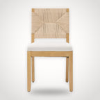 Lot de 2 chaises en bois, rotin et corde