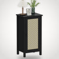 Table de chevet noire en cannage