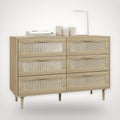 Commode 6 tiroirs en rotin