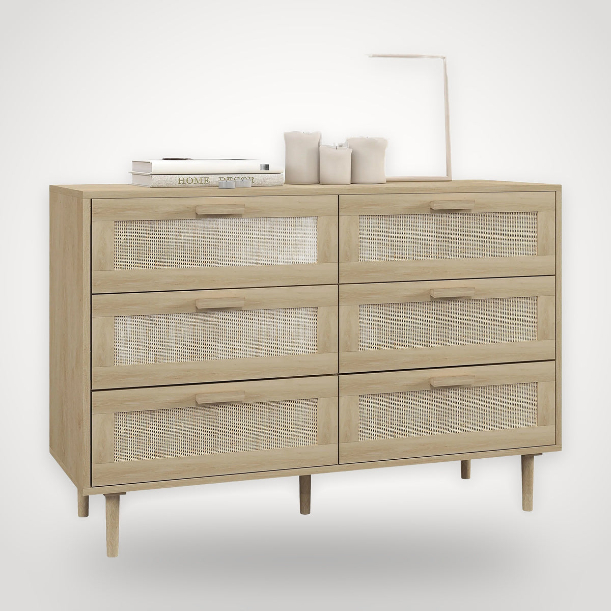 Commode 6 tiroirs en rotin