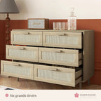Commode 6 tiroirs en rotin – photo 3