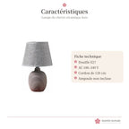 Lampe de chevet japonaise céramique effet bois – photo 4