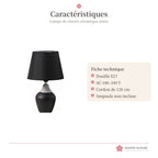 Lampe de chevet japonaise céramique noire – photo 4