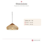 Suspension japonaise rotin naturel plate – japandi – photo 5