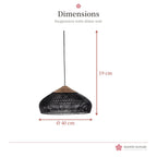 Suspension japonaise rotin noir et bois – plate – photo 4