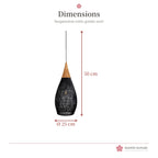 Suspension japonaise rotin noir – forme goutte – photo 4