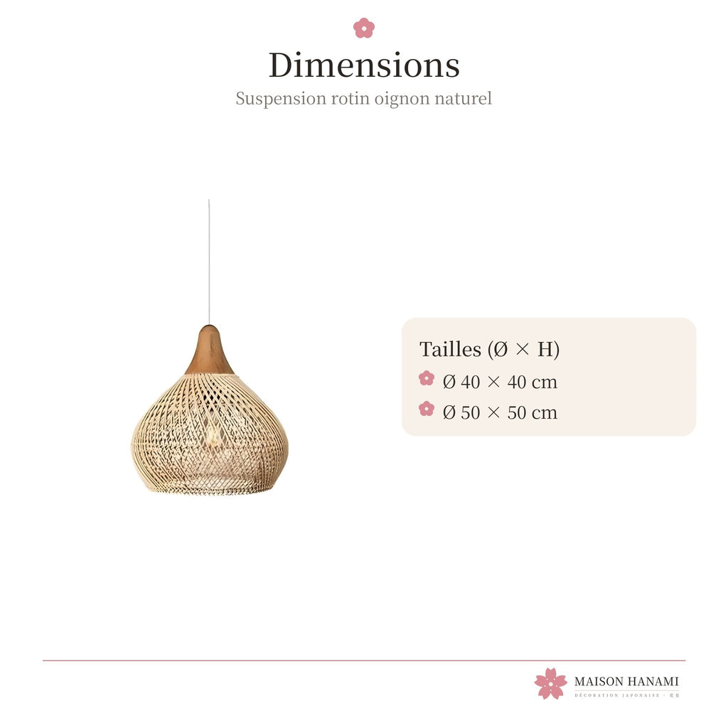 Suspension japonaise en rotin naturel – lampe boule – photo 4