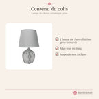 Lampe de chevet japonaise céramique grise – photo 5