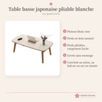 Table basse japonaise pliable blanche – photo 3
