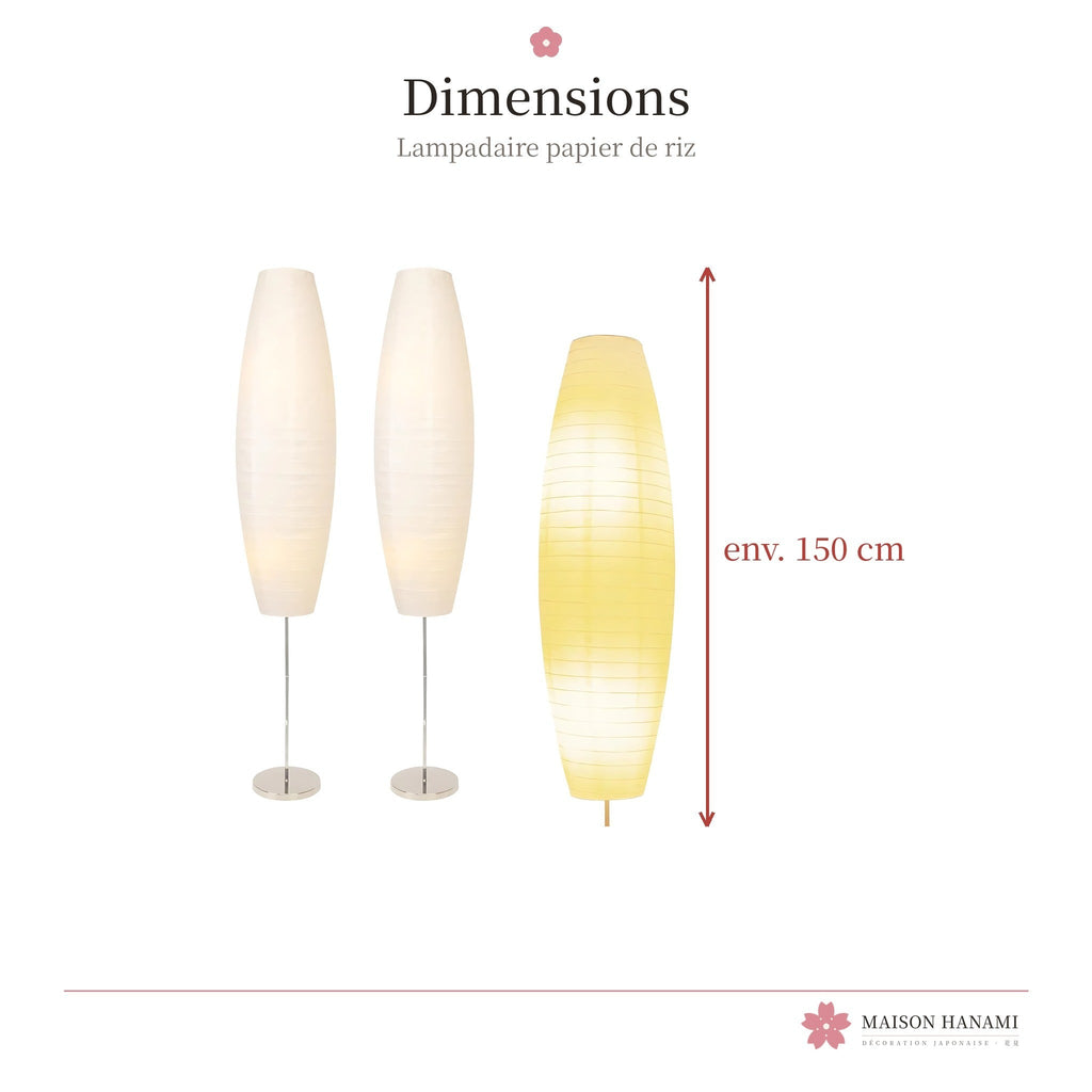 Lampadaire japonais en papier de riz – lot de 2 – photo 5