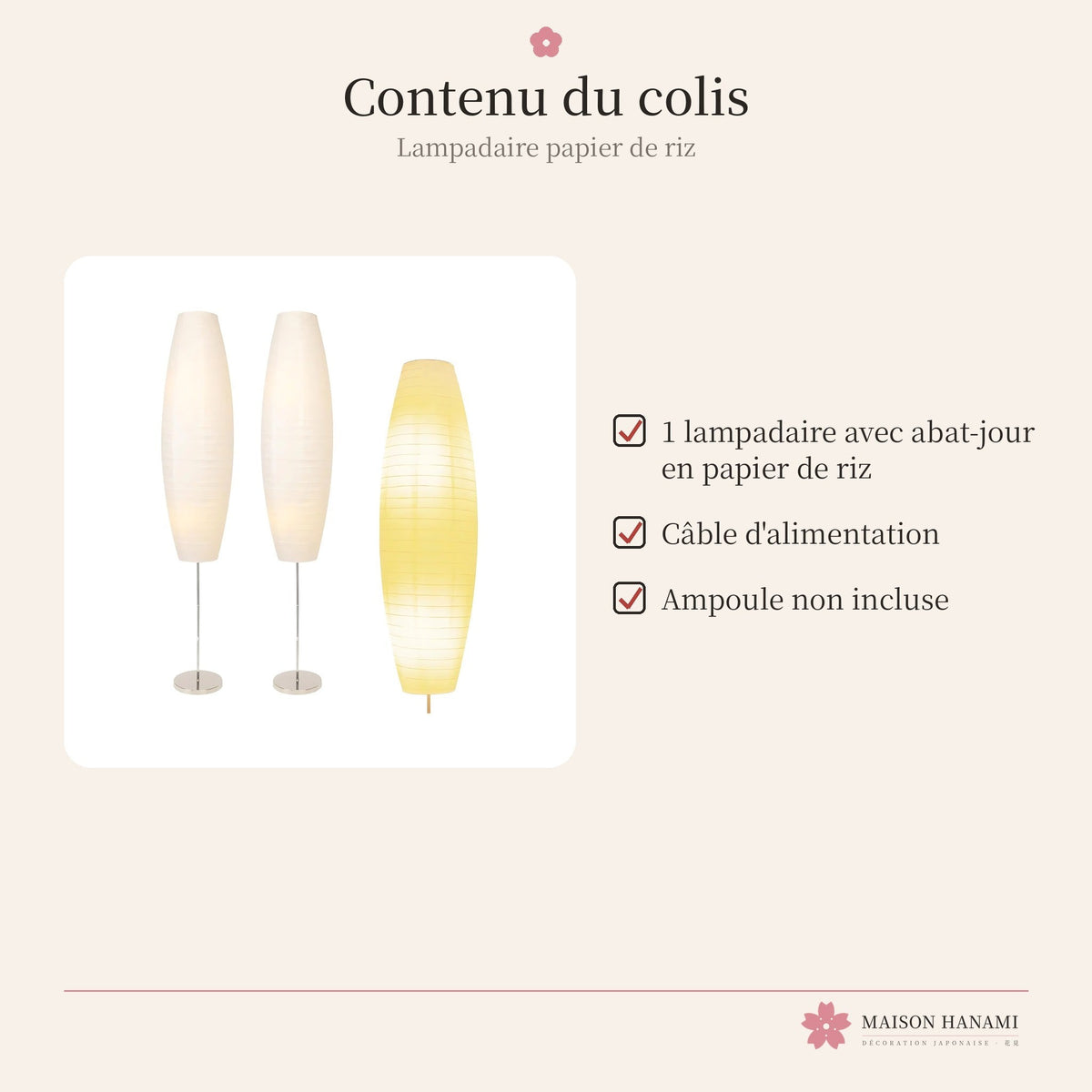 Lampadaire japonais en papier de riz – lot de 2 – photo 6