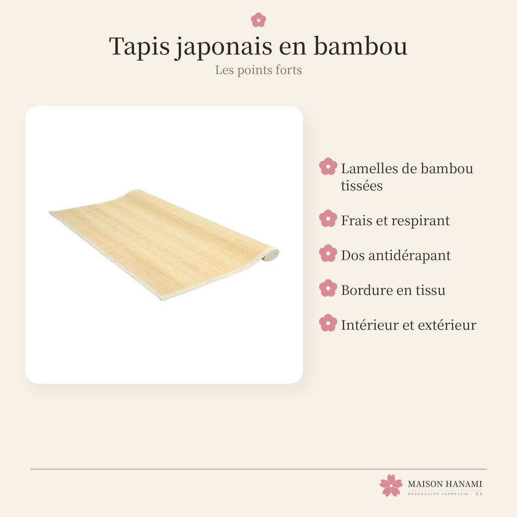 Tapis japonais en bambou – tapis de salon – photo 4