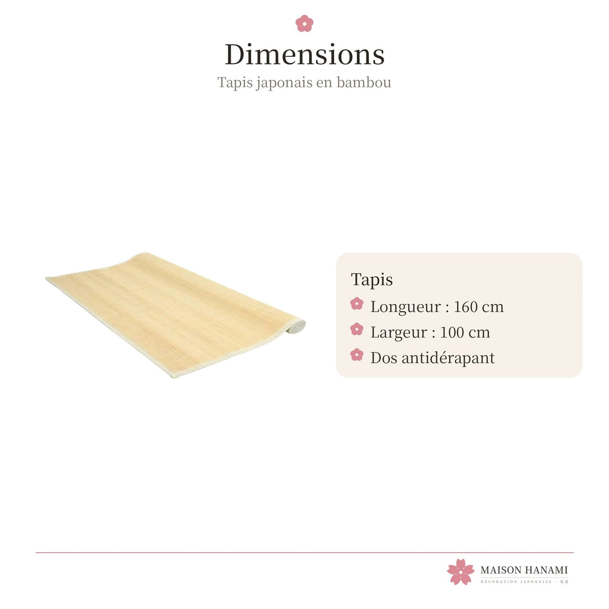 Tapis japonais en bambou – tapis de salon – photo 5