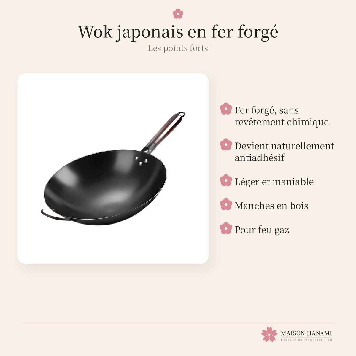 Wok japonais traditionnel en fer forgé – photo 4