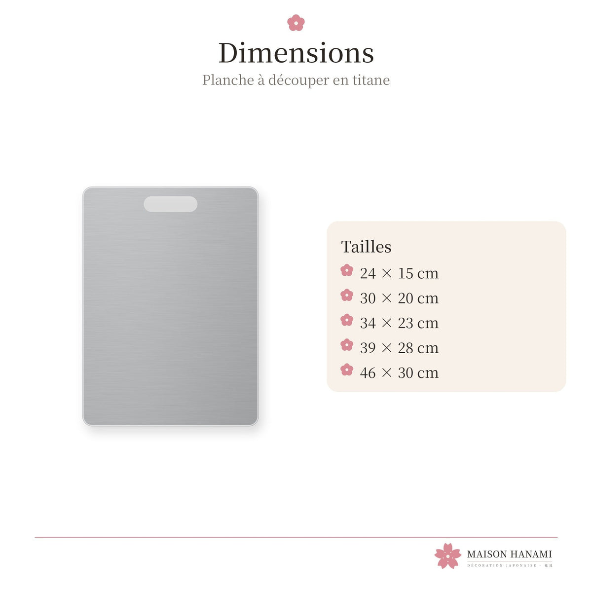 Planche à découper en titane – qualité alimentaire – photo 4