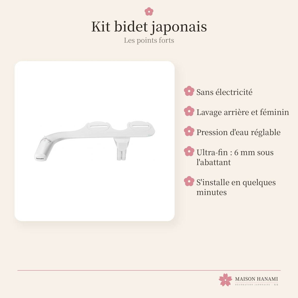 Kit bidet japonais sans électricité – photo 4