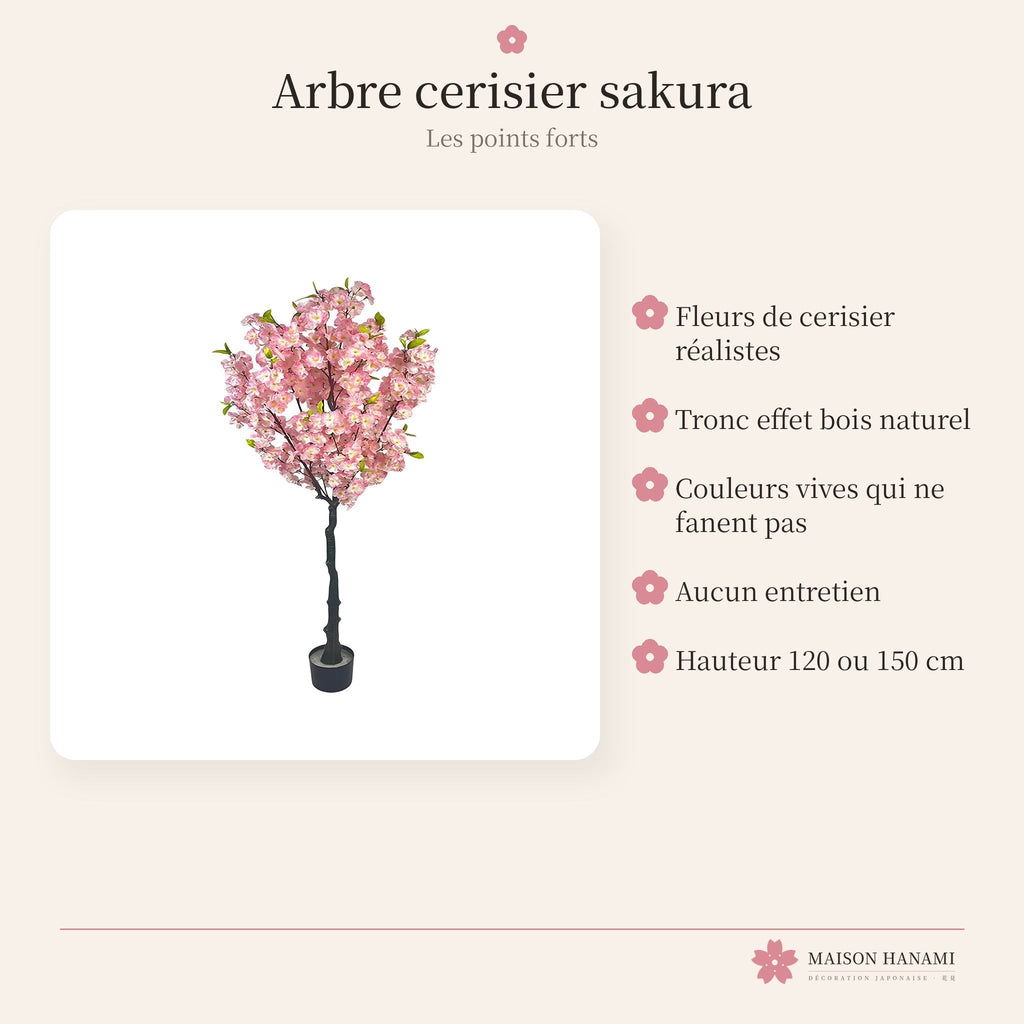 Cerisier japonais artificiel – arbre sakura en pot – photo 4