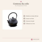 Service à thé japonais en fonte – théière et tasses – photo 6