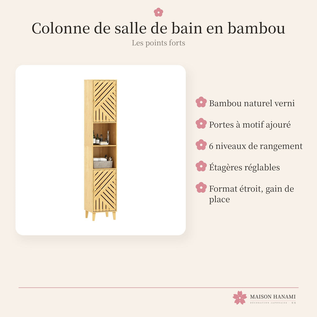 Colonne salle de bain en bambou – meuble zen – photo 4