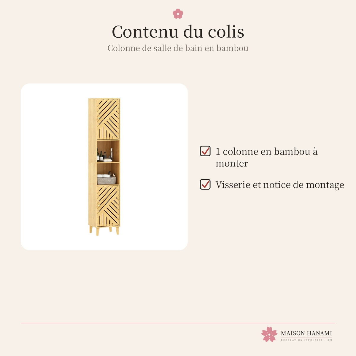 Colonne salle de bain en bambou – meuble zen – photo 6