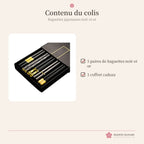 Baguettes japonaises noir et or – coffret cadeau – photo 6