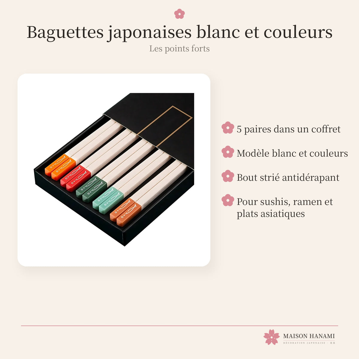 Baguettes japonaises colorées – coffret cadeau – photo 4