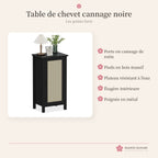 Table de chevet noire en cannage – photo 4
