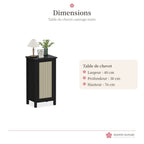 Table de chevet noire en cannage – photo 5