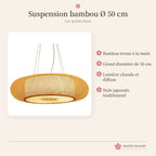 Suspension japonaise en bambou tressé Ø 50 cm – photo 4